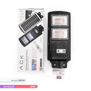 ACK 6500K 60W Solar Led Sokak Armatürü AT42-06031