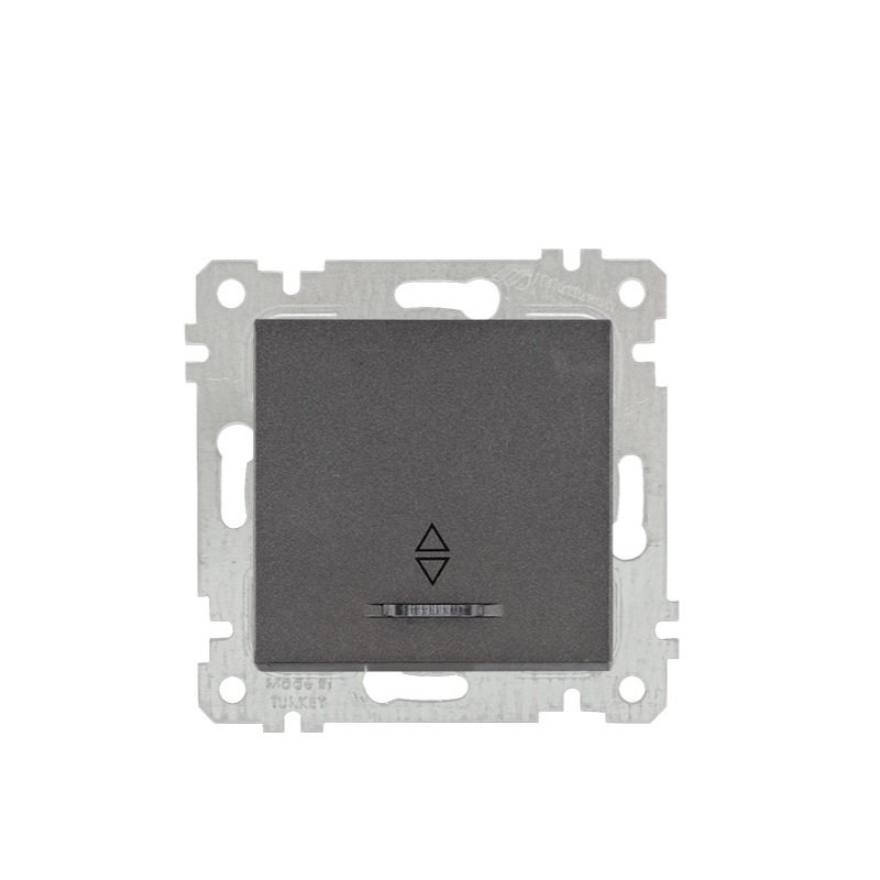 Mutlusan Işıklı Anahtar Rita Metalik Füme- 2200 415 0295 (Çerçeve Hariç)