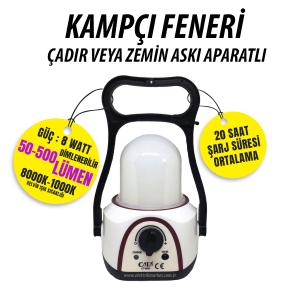 Cata 6 Saat Şarzlı Gemici El Feneri - Dimmerli Işıldak CT-9950