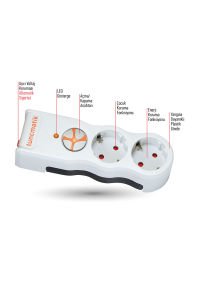 Tunçmatik İkili Beyaz Powersurge Akım Korumalı Priz - TSK19021