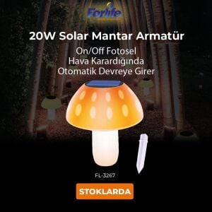 Forlife 20W Solar Dekoratif Mantar Armatür FL-3267