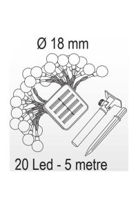 Forlife  3200K-RGB- 20W Solar 5 Metre 7 Mod Işık Zinciri FL-3201