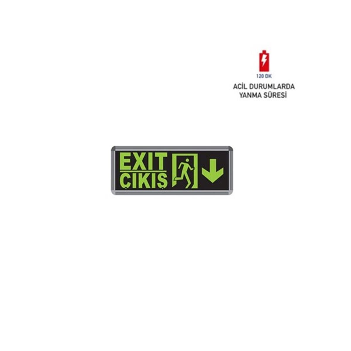 Forlife Exit Çıkış Koşan Adam Aşağı Ok Led Armatür FL-9002
