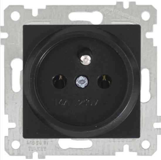 Mutlusan Mek+Tuş UPS Prizi Rita Metalik Siyah- 2200 615 0284 (Çerçeve Hariç)