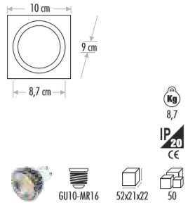 Cata Boş Kasa Pars Spot CT-5223 (Ampül ve Duy Hariç)