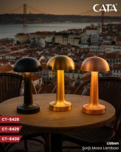 Cata Lizbon3 Işık Renkli Şarjlı Dim Edilebilir  Masa Lambası CT-8430