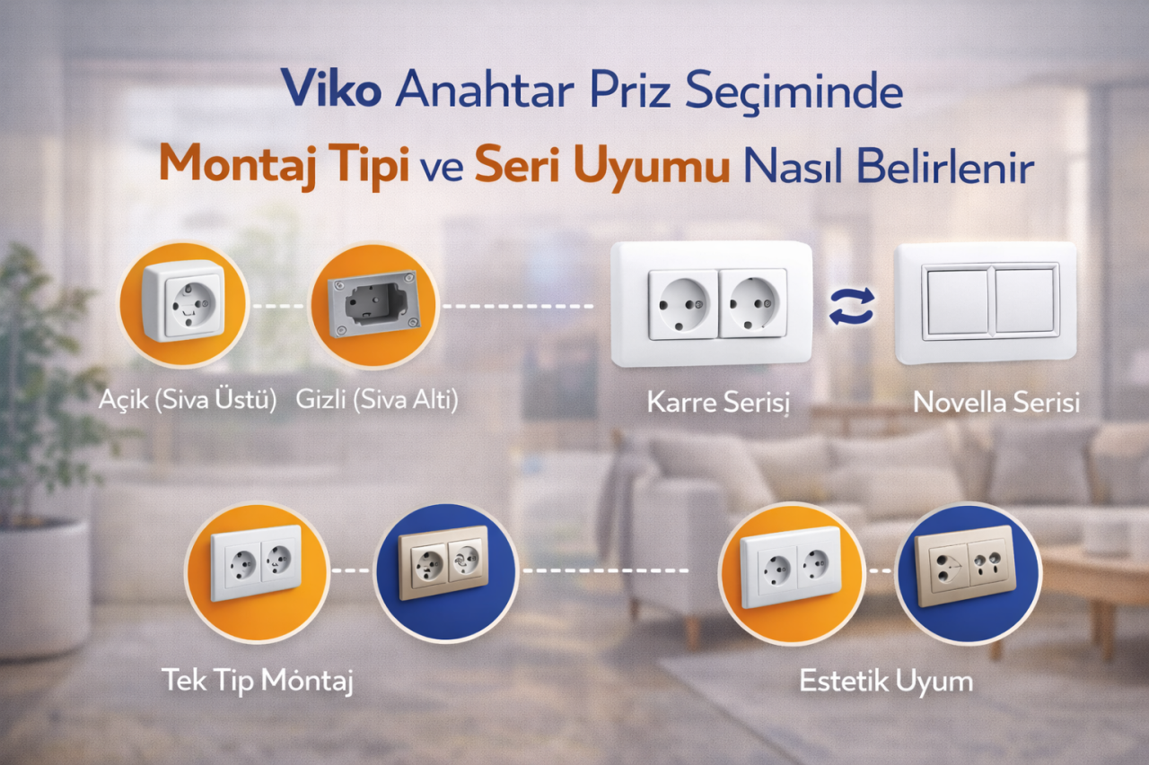 Viko Anahtar Priz Seçiminde Montaj Tipi ve Seri Uyumu Nasıl Belirlenir