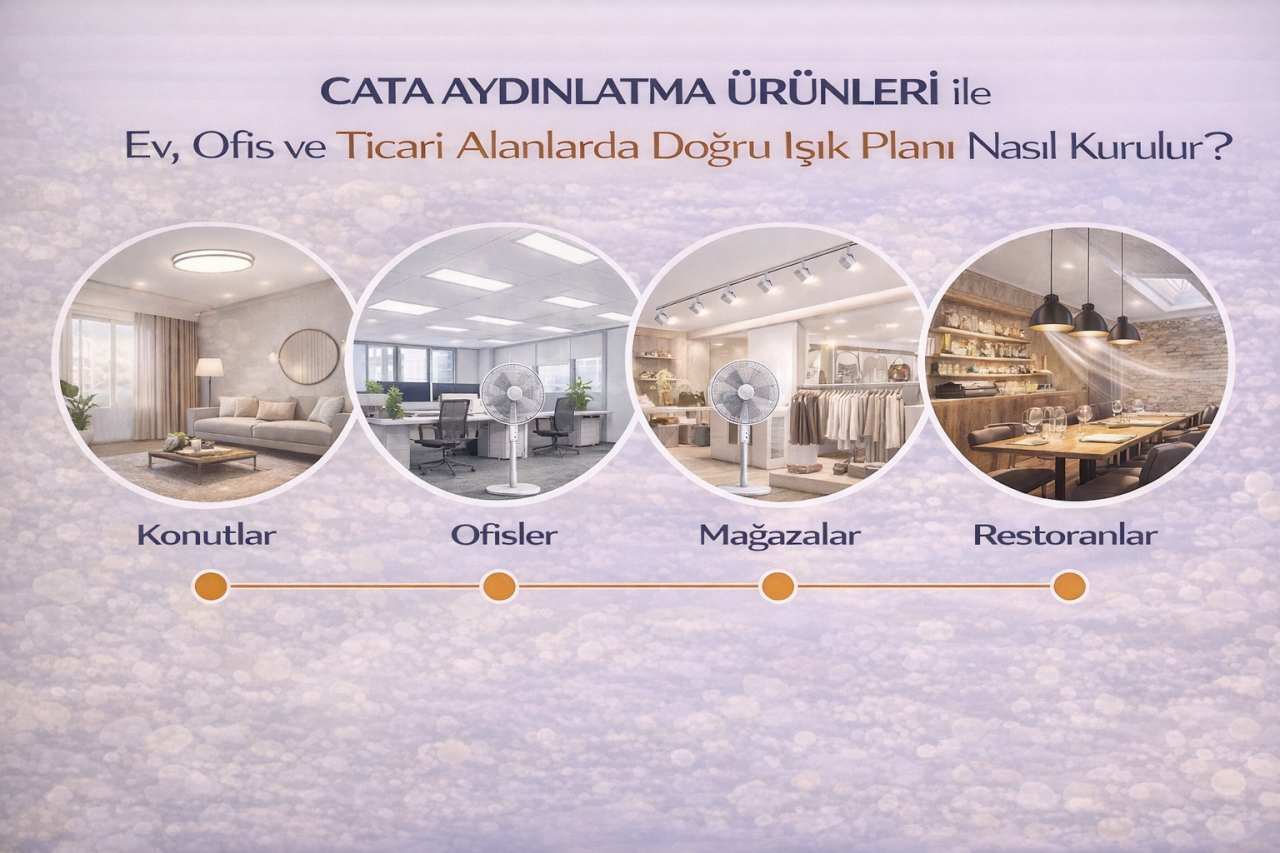 Cata Aydınlatma Ürünleri ile Ev, Ofis ve Ticari Alanlarda Doğru Işık Planı Nasıl Kurulur