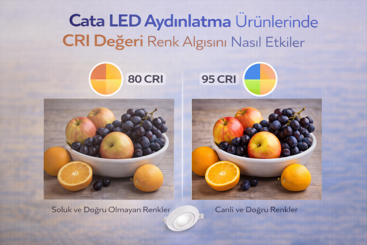 Cata LED Aydınlatma Ürünlerinde CRI Değeri Renk Algısını Nasıl Etkiler