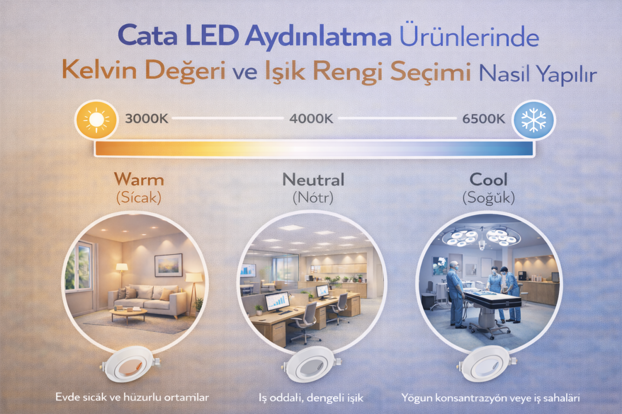 Cata LED Aydınlatma Ürünlerinde Kelvin Değeri ve Işık Rengi Seçimi Nasıl Yapılır