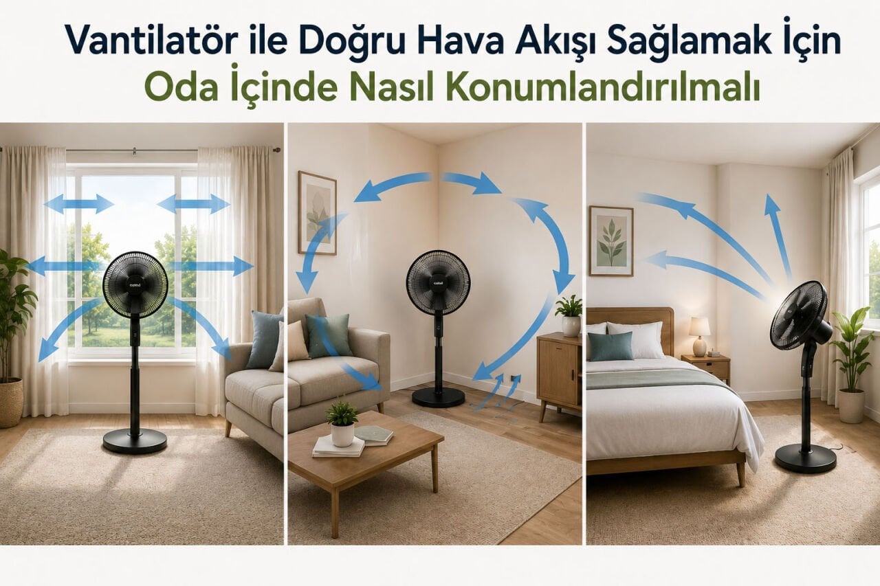 Vantilatör ile Doğru Hava Akışı Sağlamak İçin Oda İçinde Nasıl Konumlandırılmalı