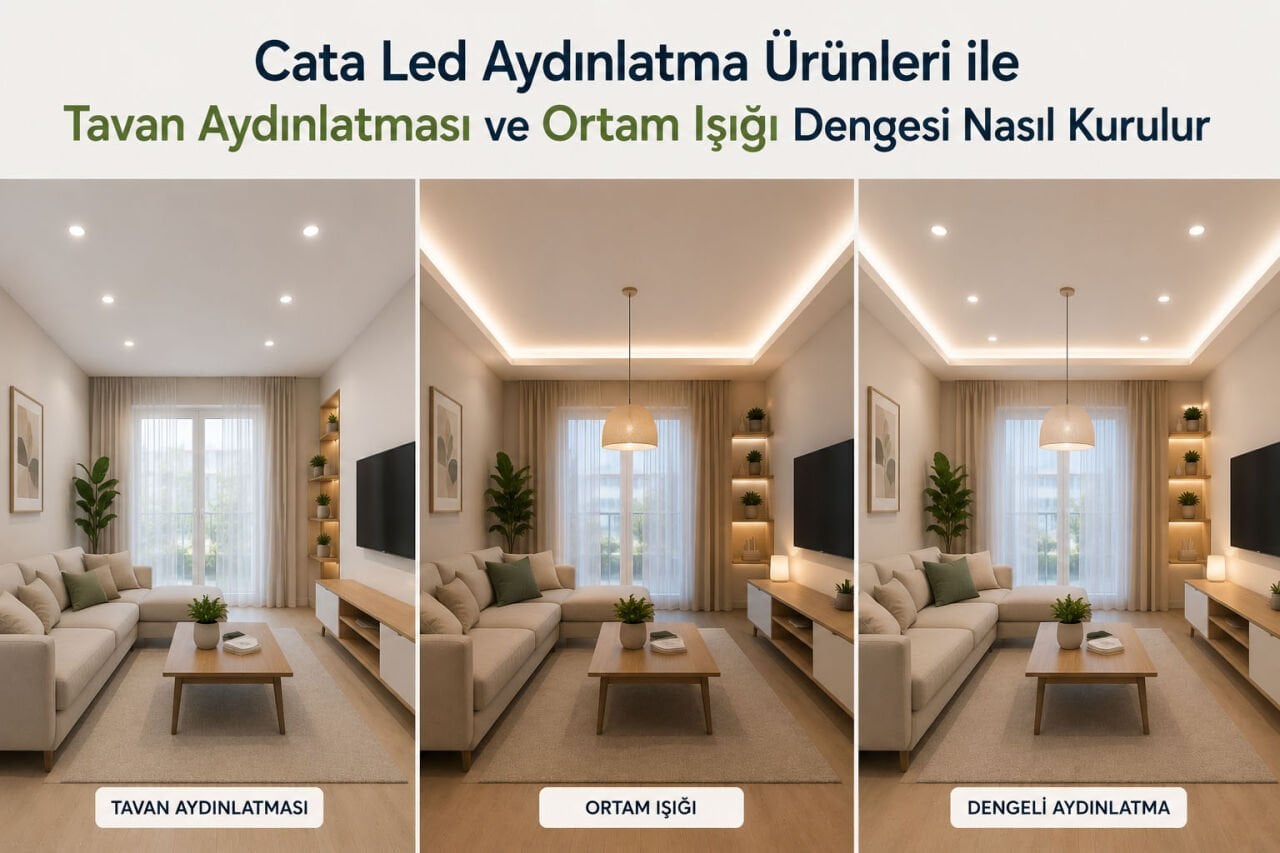 Cata Led Aydınlatma Ürünleri ile Tavan Aydınlatması ve Ortam Işığı Dengesi Nasıl Kurulur