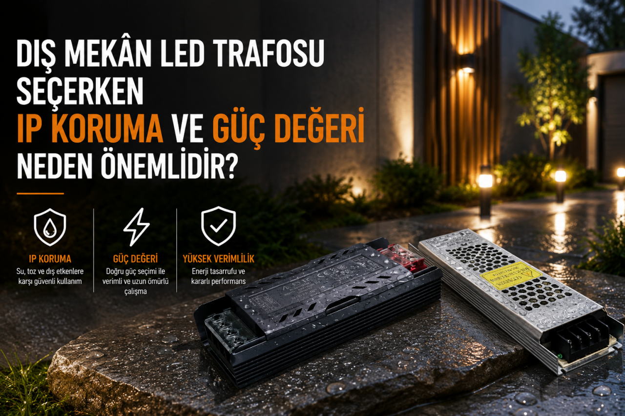 Dış Mekân LED Trafosu Seçerken IP Koruma ve Güç Değeri Neden Önemlidir