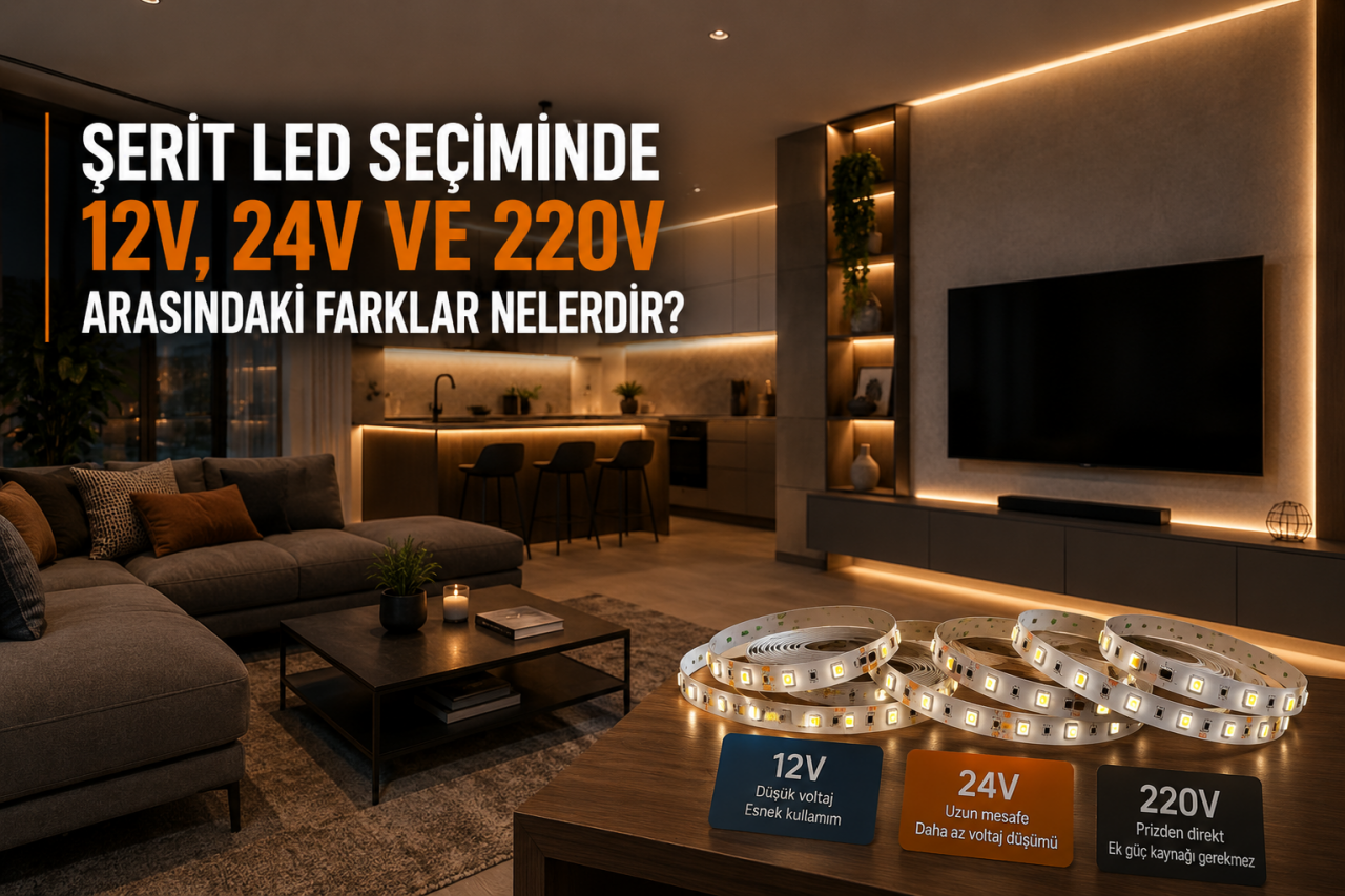 Şerit LED Seçiminde 12V, 24V ve 220V Arasındaki Farklar Nelerdir