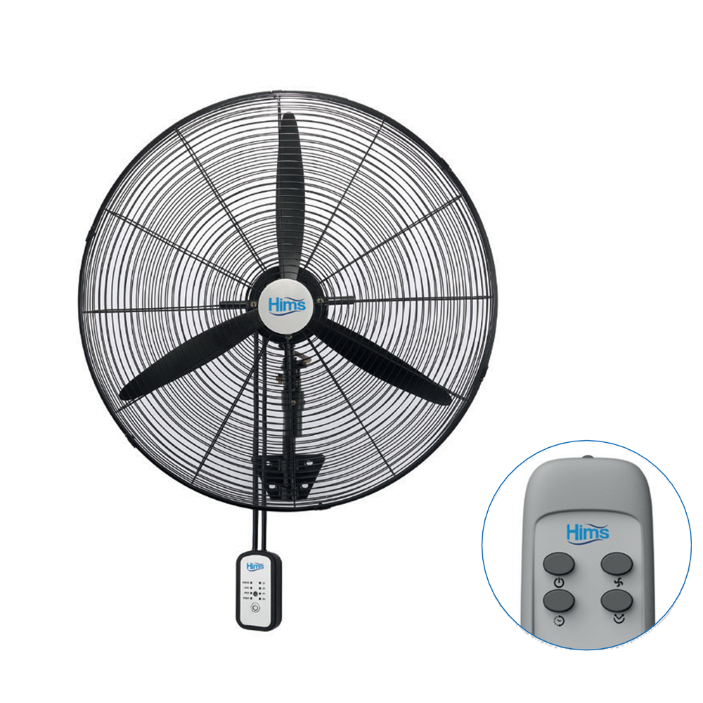 Hims 65cm Sanayi Tipi Duvar Tipi Kumandalı Vantilatör 190w HEF-DK650