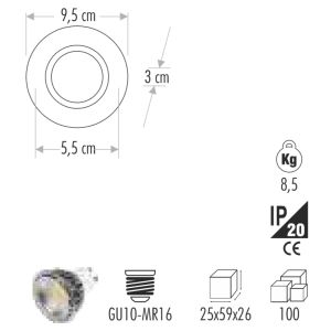 Cata Pars (Siyah) Dekoratif Spot  CT-5224
