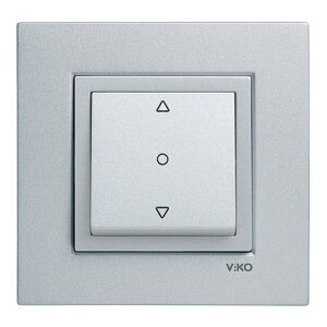 Viko Artline Novella Tek Düğmeli Jaluzi Kumanda Anahtarı (Çerçeve Hariç) Gümüş