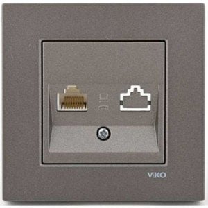Viko Artline Novella Tekli Data Prizi (RJ45 CAT5E) (Çerçeve Hariç) Antrasit