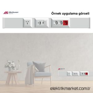 Mutlusan 45x22,5 U2’Lİ USB Şarj Prizi 5V 2,1A 888 049 050062