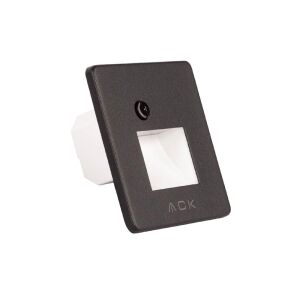 ACK Sensörlü Merdiven Armatürü CCT Siyah Yuvarlak Kare Çerçeve AH07-01691