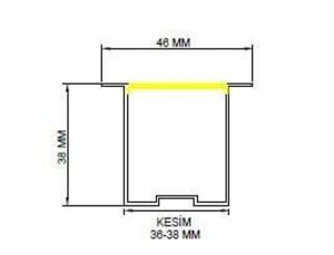 Darklight 46 32W 1220 mm Linear Düz Difüzör DL4638 1200 4000K Naturel Beyaz