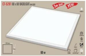 Cata 60 Watt 60x60 Sıva Üstü Backlight Led Panel 6400K CT-5281