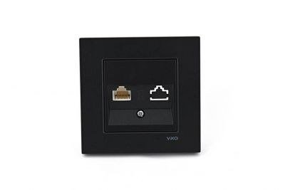 Viko Artline Novella Tekli Data Prizi (RJ45 CAT5E) (Çerçeve Hariç) Siyah