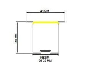 Darklight 46 72W 2575 mm Linear Düz Difüzör DL4638 2500 4000K Naturel Beyaz