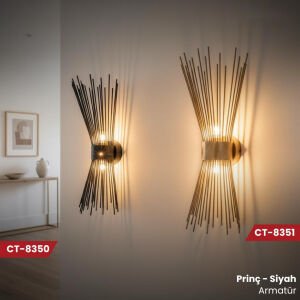 Cata E-14 Duy Modern Dekoratif Aplik Siyah Renk CT-8350