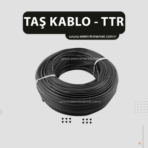 Taş Kablo 2X1.5 TTR Kablo Siyah