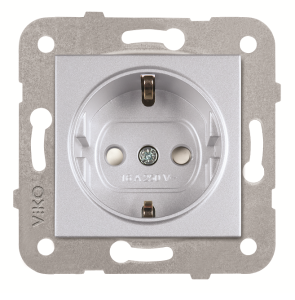 Viko Artline Novella Çocuk Korumalı Topraklı Priz (Çerçeve Hariç) Gümüş