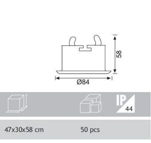 Jupiter Beyaz GU5.3 Duy Camlı Banyo Spot  JH515