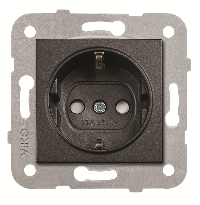 Viko Artline Novella Çocuk Korumalı Topraklı Priz (Çerçeve Hariç) Siyah