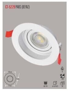 Cata Pars ( Beyaz ) Modern Dekoratif Spot CT-5229B (Ampül ve Duy Hariç)