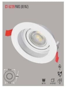 Cata Pars ( Beyaz ) Modern Dekoratif Spot CT-5229B (Ampül ve Duy Hariç)