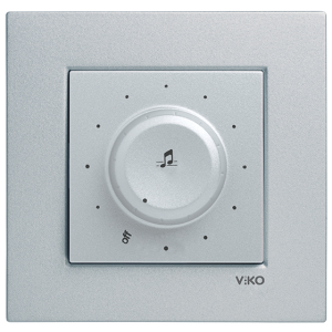 Viko Artline Novella Trafolu Acil Anonslu Müzik Yayın Anahtarı (Çerçeve Hariç) Gümüş
