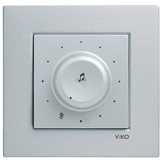 Viko Artline Novella Trafolu Acil Anonslu Müzik Yayın Anahtarı (Çerçeve Hariç) Metalik Beyaz