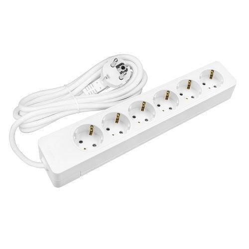 Seldur Altılı Topraklı 3 Metre Kablolu Çocuk Korumalı  G6TD31B