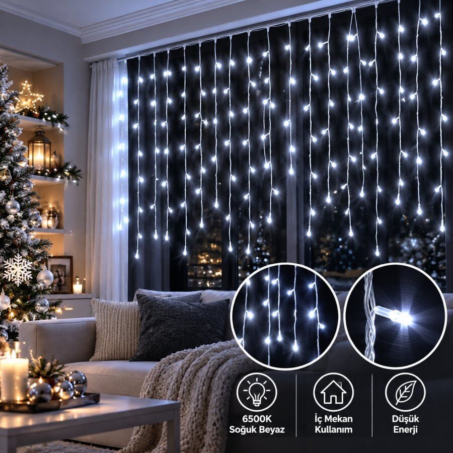 ACK LED Saçak Işık 6500k Flaşlı Süsleme Işığı AS90-00803F