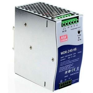 MEANWELL- WDR-240-48 48Vdc 5.0A Inp:180~550AC,254~780DC  Ray Montaj