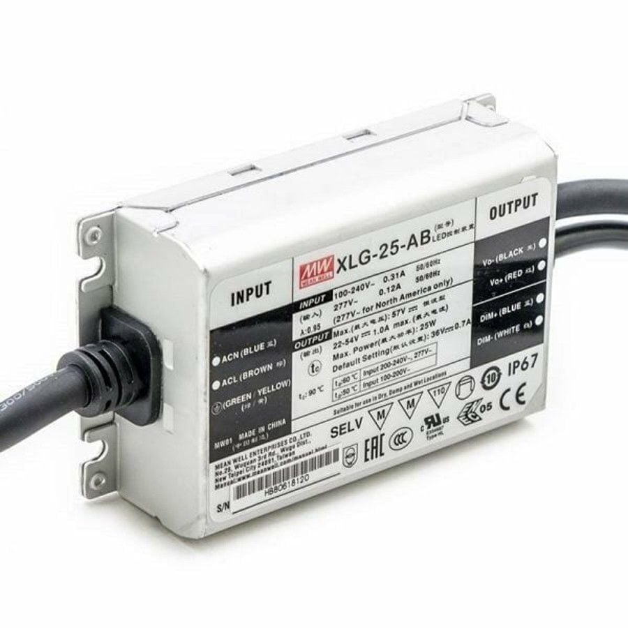MEANWELL- XLG-25-AB 22~54Vdc,250~1050mA Constant Power,DIM+ADJ.  Led Sürücü - Güç kaynağı