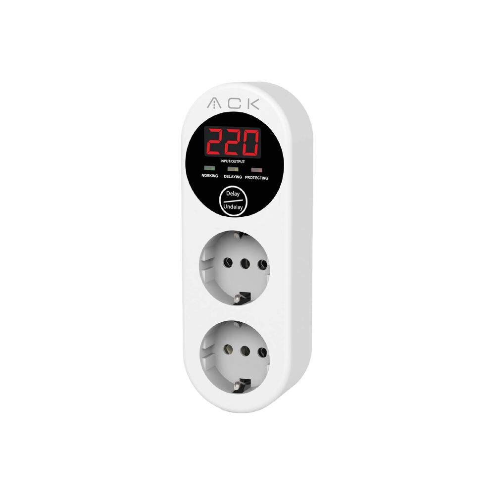 ACK Voltaj Korumalı İkili Priz Pvpb-04-15a 140-270v AY27-00020