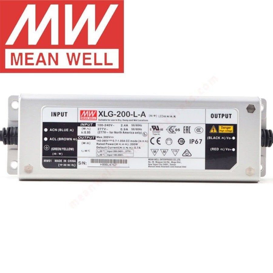 MEANWELL- XLG-200-L-A 142~285Vdc,700~1050mA Constant Power,+ADJ  Led Sürücü - Güç kaynağı