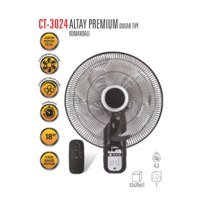 Cata  Altay Premium Duvar Tipi Vantilatör Kumandalı Ct-3024