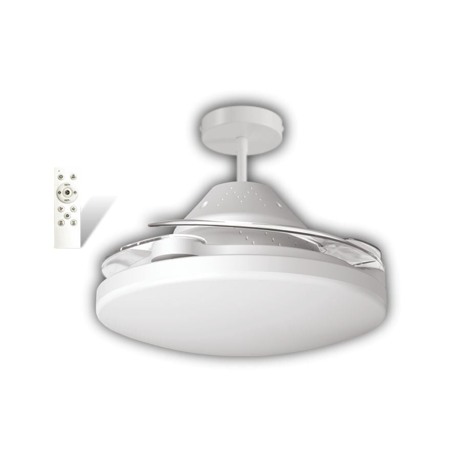 Cata Dolunay 55cm (22inç) Fan Led Ampul Hayalet Pervaneli Beyaz Ct-1156