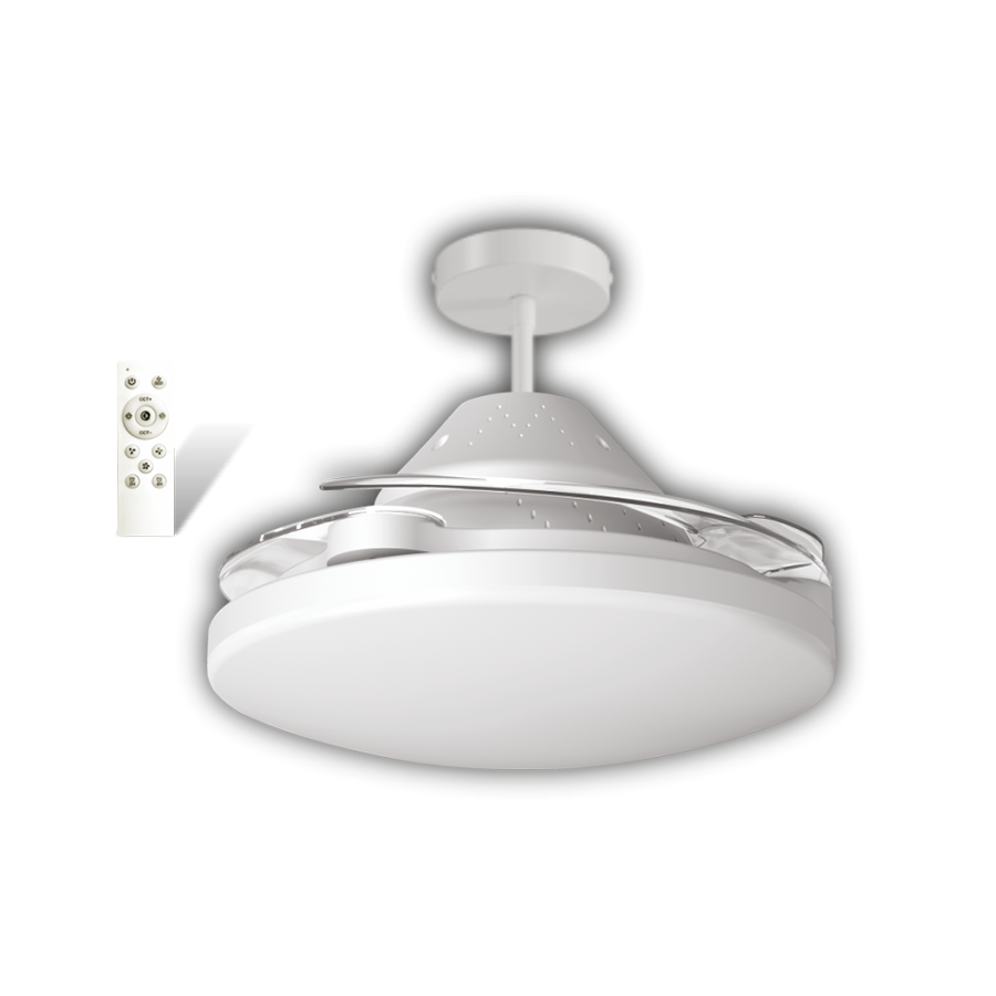 Cata Dolunay 55cm (22inç) Fan Led Ampul Hayalet Pervaneli Beyaz Ct-1156