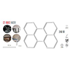 Cata Anzer Led Linear Armatür Beyaz 240W CT-9082