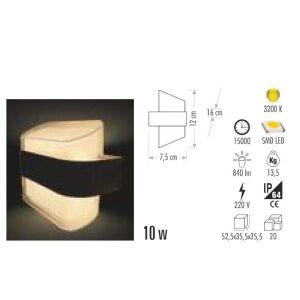 Cata 7w 3200K Gün Işığı Gozo Modern Led Aplik CT-7044