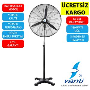 Vanti Sanayi Tipi Ayaklı Vantilatör 65cm- KCF291-AY