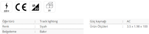 Cata Monofaze Spot Rayı 1 Mt. Siyah İthal CT-9720
